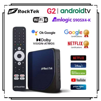 TV Box RockTek G2 4/32 Amlogic S905X4-K WiFi6 NETFLIX