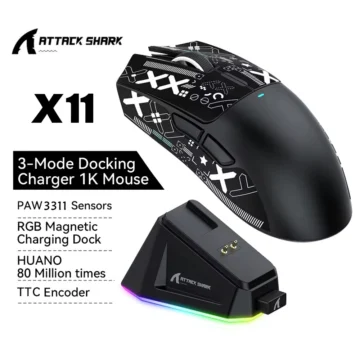 Миша Attack Shark X11 PAW3311 22000DPI Black
