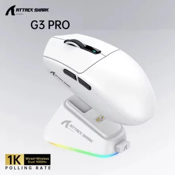 Миша Attack Shark G3PRO PAW3311 25000DPI White