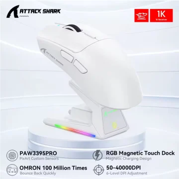 Миша Attack Shark X1 PAW3395PRO 40000DPI White