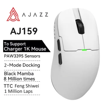 Миша AJAZZ AJ159 PAW3395 26000DPI White