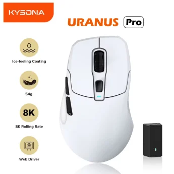 Миша KYSONA Uranus Pro PAW3395 26000DPI White