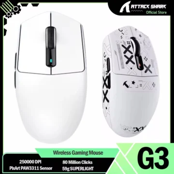 Миша Attack Shark G3 PAW3311 25000DPI White