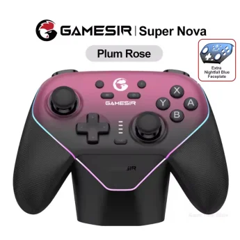 Геймпад GameSir Super Nova Plum Rose + Док-станція + панель Blue