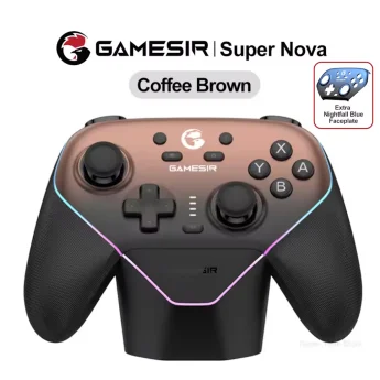 Геймпад GameSir Super Nova Coffee Brown+ Док-станція + панель Blue