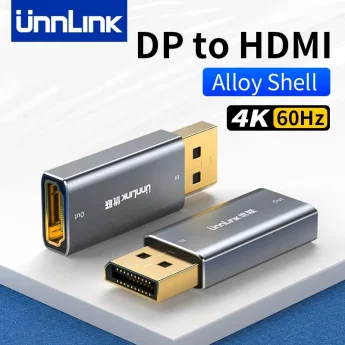 Перехідник Unnlink 4K DisplayPort to HDMI Adapter Grey адаптер
