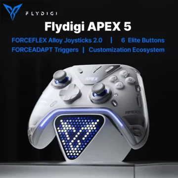 Геймпад FlyDigi APEX 5 White + док-станція + наклейки Monster Hunter