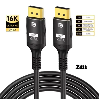 Кабель Onvian DisplayPort to DisplayPort DP2.1 16K 2м Black