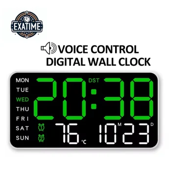 Настільний електронний LED годинник Exatime 6659 Green