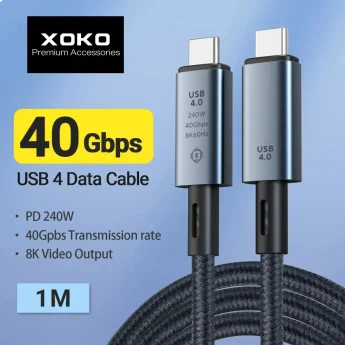 Кабель USB-C to USB-C USB4.0 240W 8K 40Gb/s 1м