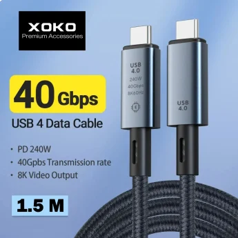 Кабель USB-C to USB-C USB4.0 240W 8K 40Gb/s 1.5м