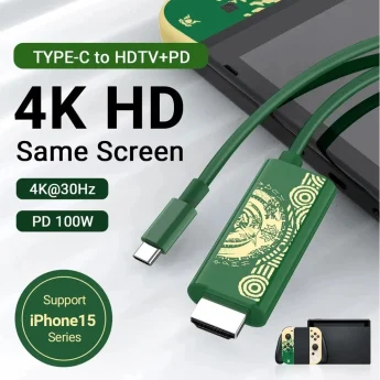 Кабель Nintendo Switch перехідник USB-C to HDMI 4K 100W 1.8m