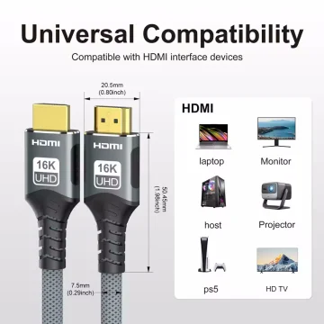 Кабель FDBRO HDMI v2.2 16K/60Hz 8K/240Hz 2м