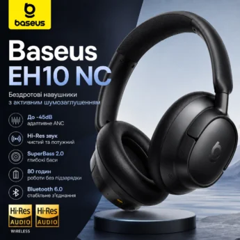Наушники Baseus EH10 NC ANC LDAC Hi-Res 45dB BT6.0 Black