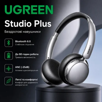 Навушники Ugreen Studio Plus ANC BT6.0 80год Black