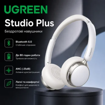 Навушники Ugreen Studio Plus ANC BT6.0 80год White