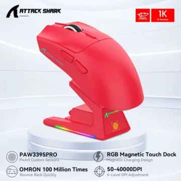 Миша Attack Shark X1 PAW3395PRO 40000DPI Red