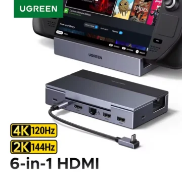 Док-станція Ugreen 6в1 100W для Steam Deck, ROG Ally, Nintendo, X Legion