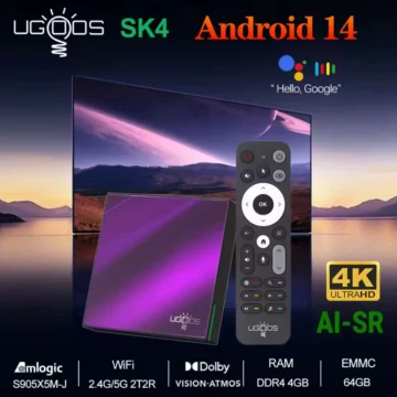 TV Box Ugoos SK4 Amlogic S905X5M-J 4/64Gb WIFI6 AI-SR Dolby Vision