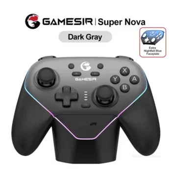 Геймпад GameSir Super Nova Dark Gray + Док-станція + панель Blue