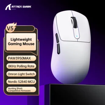 Миша Attack Shark V5 PAW3950Max 42000DPI White