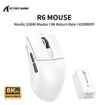 Миша Attack Shark R6 PAW3950Max 42000DPI White