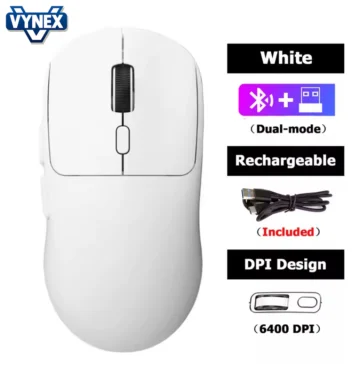 Миша VYNEX M348 6400DPI 1000Hz 500mAh White