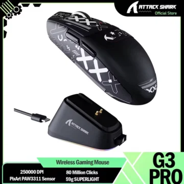 Миша Attack Shark G3PRO PAW3311 25000DPI Black