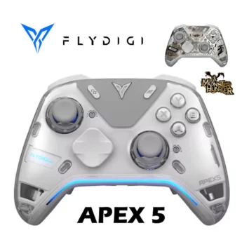 Геймпад FlyDigi APEX 5 White + наклейки Monster Hunter