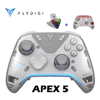 Геймпад FlyDigi APEX 5 White + док-станція + наклейки Hollow Knight