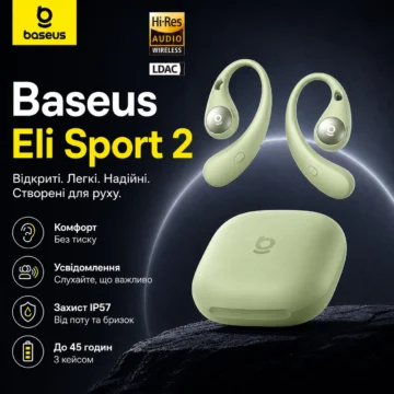 Навушники Baseus Eli Sport 2 Open-Ear True Wireless Earbuds Green