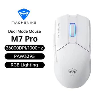 Миша Machenike M7PRO MAX PAW3395 26000DPI 1000Hz Wired/2.4G White
