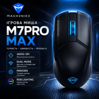 Миша Machenike M7PRO MAX PAW3395 26000DPI 1000Hz Wired/2.4G Black