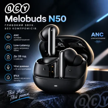 Навушники QCY MeloBuds N50 ANC BT5.4 Multipoint Black